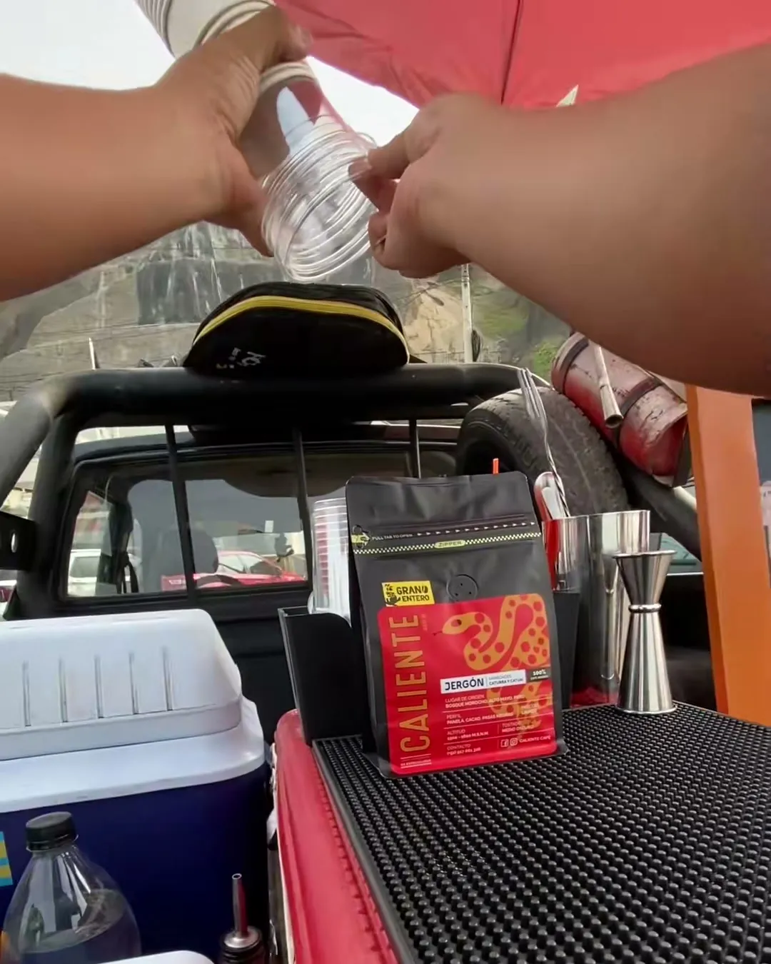 La barra de Fiera sobre la camioneta